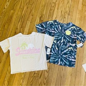 NWT size 14 Girls Bundle of 2 Shirts (smiley multi and Sunshine) #BoxC3